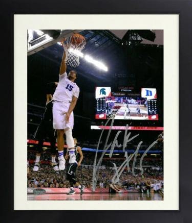 Jahlil Okafor signed Duke Blue Devils 16x20 Photo #15 Custom Framing- Schwartz Holo (2015 Final Four vs Michigan State)