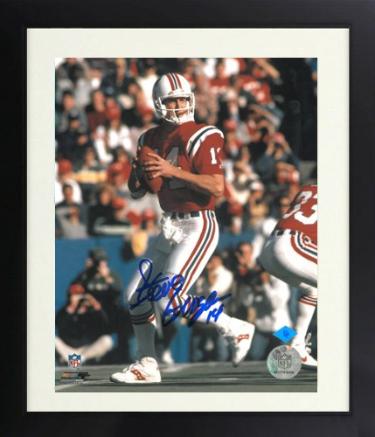 Steve Grogan signed New England Patriots NFL 16X20 Photo #14 Custom Framing- Sports Images Hologram