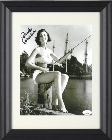 Paula Prentiss signed Where the Boys Are Vintage B&W 8x10 Photo Custom Framing- JSA (fishing)