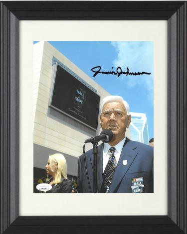 Junior Johnson signed NASCAR Hall of Fame 8x10 Photo Custom Framing- JSA #DD39374