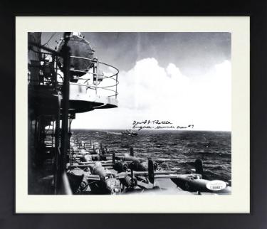 David Thatcher signed WWII Doolittle Raiders USS Hornet 8x10 Photo Custom Framing Engineer- Gunner Crew #7- JSA