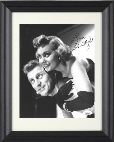 Lola Albright signed 1949 Champion Vintage B&W 8X10 Photo Love Custom Framing- JSA Hologram #DD90958 (w/ Kurt Douglas)