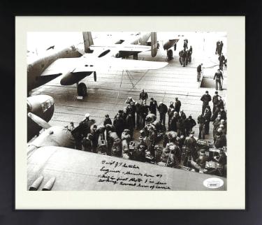 David Thatcher signed WWII Doolittle Raiders USS Hornet Vintage B&W 8x10 Photo Custom FramingEngineer- Gunner Crew #7- JSA