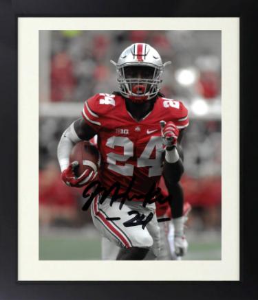 Malik Hooker signed Ohio State Buckeyes 8X10 Photo #24 Custom Framing- COA
