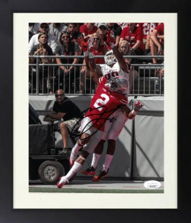 Marshon Lattimore signed Ohio State Buckeyes 8X10 Photo Custom Framing #2- JSA