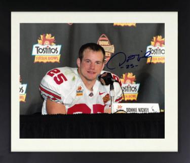 Donnie Nickey signed Ohio State Buckeyes 2002 Fiesta Bowl National Champs 8x10 Photo #25 Custom Framing- COA