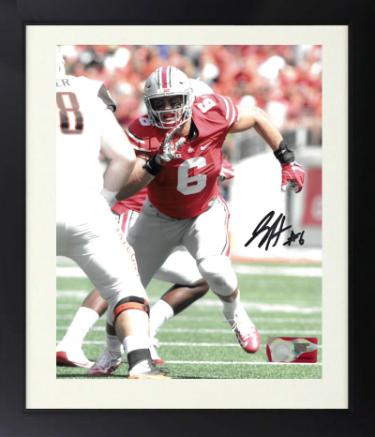 Sam Hubbard signed Ohio State Buckeyes NCAA Licensed 8X10 Photo Custom Framing #6- COA