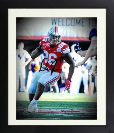 Dre'Mont Jones signed Ohio State Buckeyes 8X10 Photo Custom Framing- COA