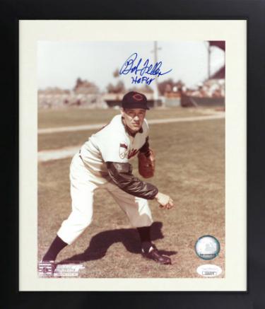 Bob Feller signed Cleveland Indians MLB Licensed 8x10 Photo HOF 62 Custom Framing- JSA