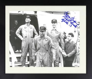 Gerry/Gerald Griffin signed B&W 8x10 Photo Flight Director Apollo 13 Custom Framing- JSA #EE62167 (w/ Jim Lovell)
