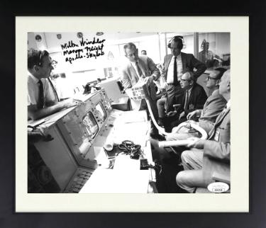 Milton Windler signed NASA Vintage B&W 8x10 Photo Custom Framing Maroon Flight Apollo- Skylab- JSA #EE62150