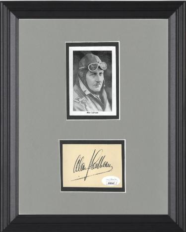 Sir Alan Cobham signed Vintage 3x2.4 Cut Avation Pioneer WWI Royal Flying Corps w/ Photo 8x10 Custom Framing- JSA Hologram #EE63147