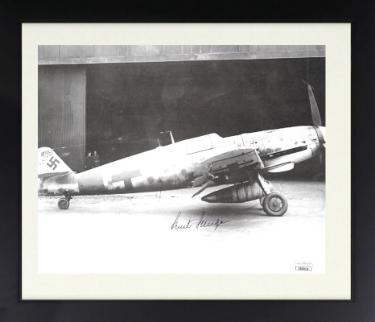 Kurt Schulze signed WWII German ME-109 Luftwaffe Pilot KG2 8x10 Photo Custom Framing- JSA Hologram #EE63176