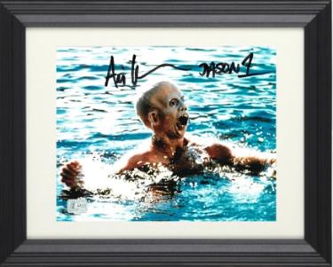 Ari Lehman signed Friday the 13th Jason Voorhees 8x10 Photo w/ Jason 1 Custom Framing- Lehman Hologram (in water)