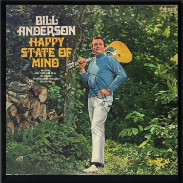 Bill Anderson signed 1968 Happy State of Mind Album Cover/LP/Vinyl Record Custom Framing- JSA