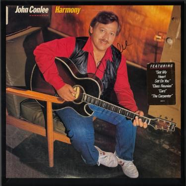 John Conlee signed 1986 Harmony Album Cover/LP/Vinyl Record Custom Framing- JSA #GG08489