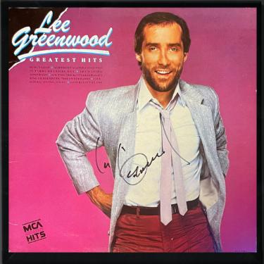 Lee Greenwood signed 1985 Greatest Hits Album Cover/LP/Vinyl Record Custom Framing- JSA #GG08523