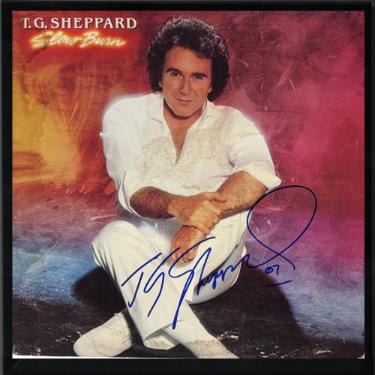 T.G. Sheppard signed 1981 Slow Burn Album Cover/LP/Vinyl Record Custom Framing- JSA #GG08406