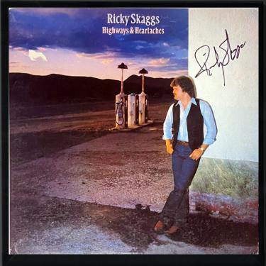 Ricky Skaggs signed 1982 Highways & Heartaches Album Cover/LP/Vinyl Record Custom Framing- JSA #GG08432