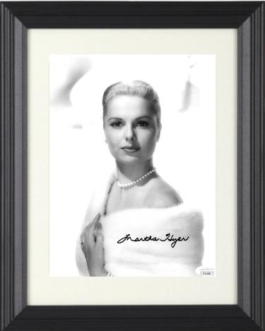 Martha Hyer signed Vintage B&W 8x10 Photo Custom Framing- JSA #II11028 (Hollywood Actress)