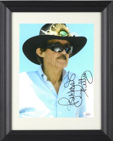 Richard Petty signed NASCAR 8X10 Photo Custom Framing- JSA #II11051