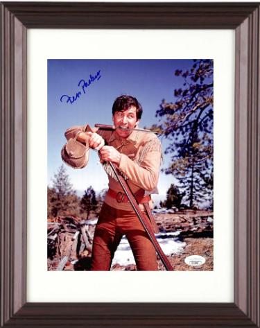 Fess Parker signed Vintage Color 8x10 Photo Custom Framing- JSA #II11064 (Daniel Boone/Davy Crockett)