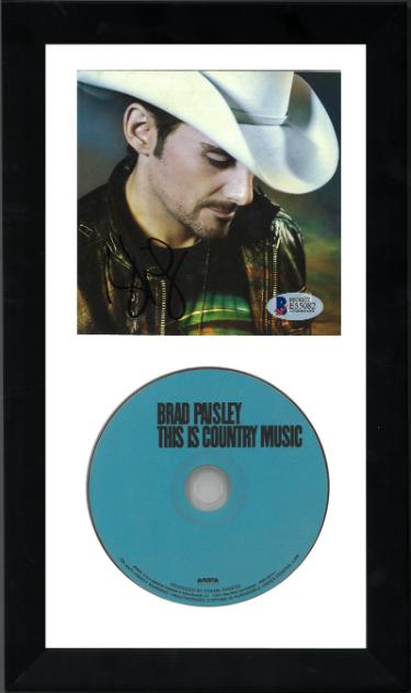 Brad Paisley signed 2011 This is Country Music Album Cover Booklet w/ CD 6.5x12 Custom Framing- Beckett/BAS #E55082