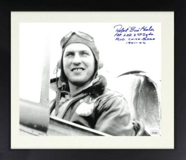 Robert Bus Keeton signed WWII 8x10 Photo Custom Framing- FLT LDR 2nd Squadron China-Burma 1941-42- JSA #II11539 (Flying Tigers A