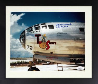 Jack Widowsky signed WWII Enola Gay/Hiroshima Color 8x10 Photo Custom Framing- JSA #II11544- Top Secret Navigator/509th Composit
