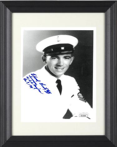 Edward Wentzlaff signed WWII 5X7 Photo Custom Framing- JSA #II11545- Survivor USS Arizona/Dec 7, 1941/Pearl Harbor
