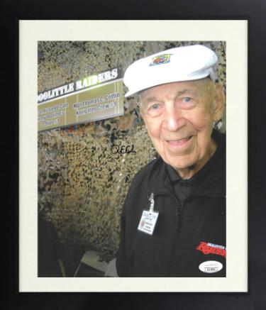 R.E. (Richard) Cole signed Doolittle Raiders WWII Weekend 8x10 Photo Custom Framing- JSA (Jimmy Doolittle Co-Pilot)