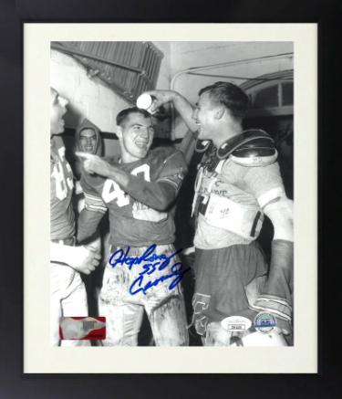 Howard "Hopalong" Cassady signed Ohio State Buckeyes NCAA B&W 8x10 Photo Custom Framing- JSA (55 Heisman/Celebration)
