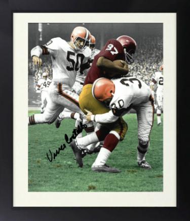 Vince Costello signed Cleveland Browns Vintage 8x10 Photo Custom Framing- COA