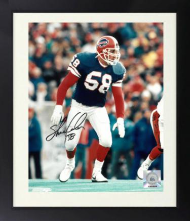 Shane Conlan signed Buffalo Bills NFL Licensed 8x10 Photo Custom Framing #58 - COA (1987 DROY/3X SB)