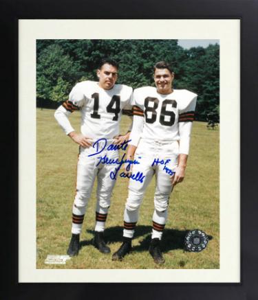 Dante Lavelli signed Cleveland Browns 8x10 Photo dual Gluefingers/HOF 1975 Custom Framing- COA
