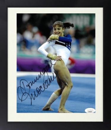 Dominique Moceanu signed 1996 Team USA Atlanta Olympics Gymnastic 8x10 Photo Custom Framing- JSA (Gold Medal/Magnificent Seven)