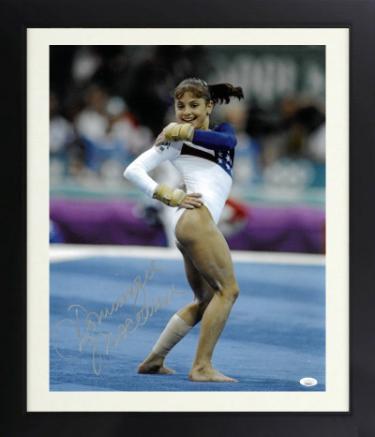 Dominique Moceanu signed 1996 Team USA Atlanta Olympics Gymnastic 16x20 Photo Custom Framing- JSA (Gold Medal/Magnificent Seven)