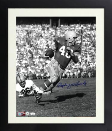 Howard "Hopalong" Cassady signed Ohio State Buckeyes NCAA B&W 16x20 Photo Custom Framing- JSA (55 Heisman)