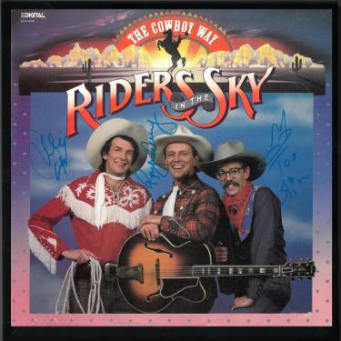 Riders In The Sky signed 1987 The Cowboy Way Album Cover/LP/Vinyl/Record Custom Framing- JSA- Ranger Doug/Too Slim/Joey CowPolka