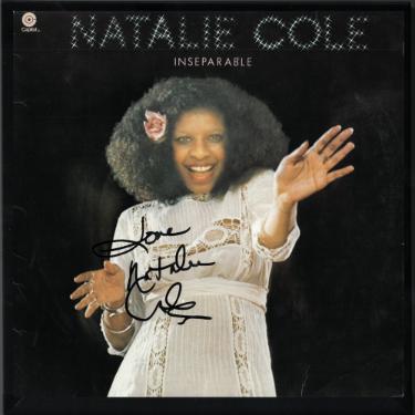 Natalie Cole signed 1975 Inseparable Capitol Album Cover/LP/Vinyl Record wear Custom Framing- JSA #Q17203