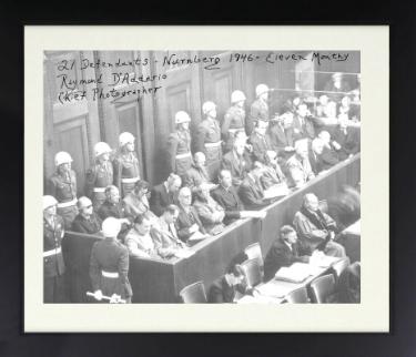 Raymond D'Addario signed 1946 WWll Nuremberg Trials 8x10 photo Custom Framing� PSA- Chief Photographer Military Tribunal RARE