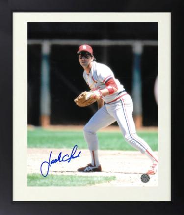 Jack Clark signed St. Louis Cardinals 8x10 Photo Custom Framing- AWM Hologram