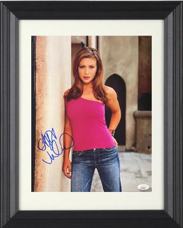 Alyssa Milano signed 11X14 Photo Custom Framing- JSA #KK96792 (Actress/Who's the Boss/Charmed/Melrose Place)