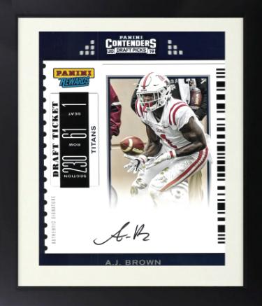 AJ (A.J.) Brown signed Panini Contenders 2019 Draft Picks Rewards 8X10 Photo Custom Framing- Panini Authentic (Titans/Ole Miss)