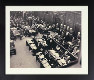 Whitney Harris signed 1945-46 WWll Nuremberg Trials B&W 8x10 Photo Custom Framing� PSA #AD55312- Prosecutor Military Tribunals R