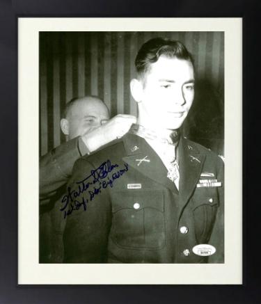 Walter Ehlers signed WWII 8x10 Photo Custom Framing- JSA- Big Red One/1st Infantry Div/D-Day/Medal of Honor