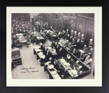 Whitney Harris signed 1945-46 WWll Nuremberg Trials B&W 8x10 Photo Custom Framing� PSA- Prosecutor Military Tribunals RARE