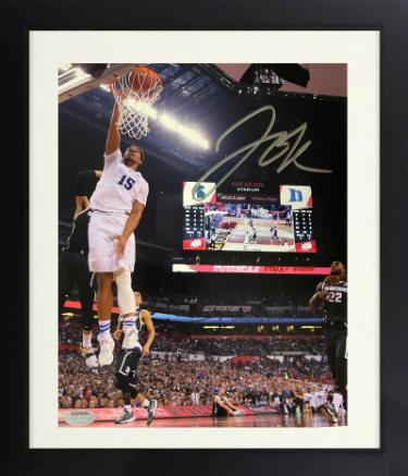 Jahlil Okafor signed Duke Blue Devils 8x10 Photo Custom Framing- Schwartz Hologram (Final Four vs Michigan State)