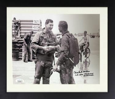 Charles E. McGee signed 8x10 Photo Custom Framing- JSA- Safe After 173 Mission in Vietnam/Tuskegee Airmen/Red Tails/WWII/Korea