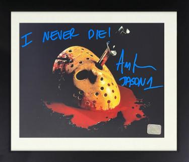 Ari Lehman signed Friday the 13th Jason Voorhees 8x10 Photo Custom Framing dual Jason 1/I Never Die!- Lehman Hologram